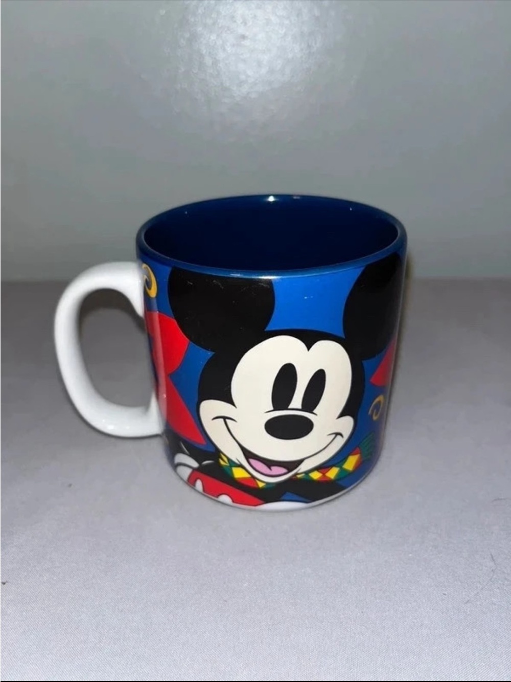 VTG 90s Disney Store Mickey Mouse Christmas Mug Coffee Cup Holidays Collector